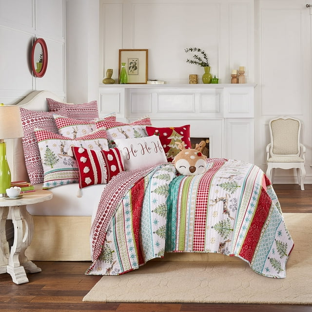 Levtex Home Merry & Bright Comet and Cupid Collection Microfiber Quilt, Twin