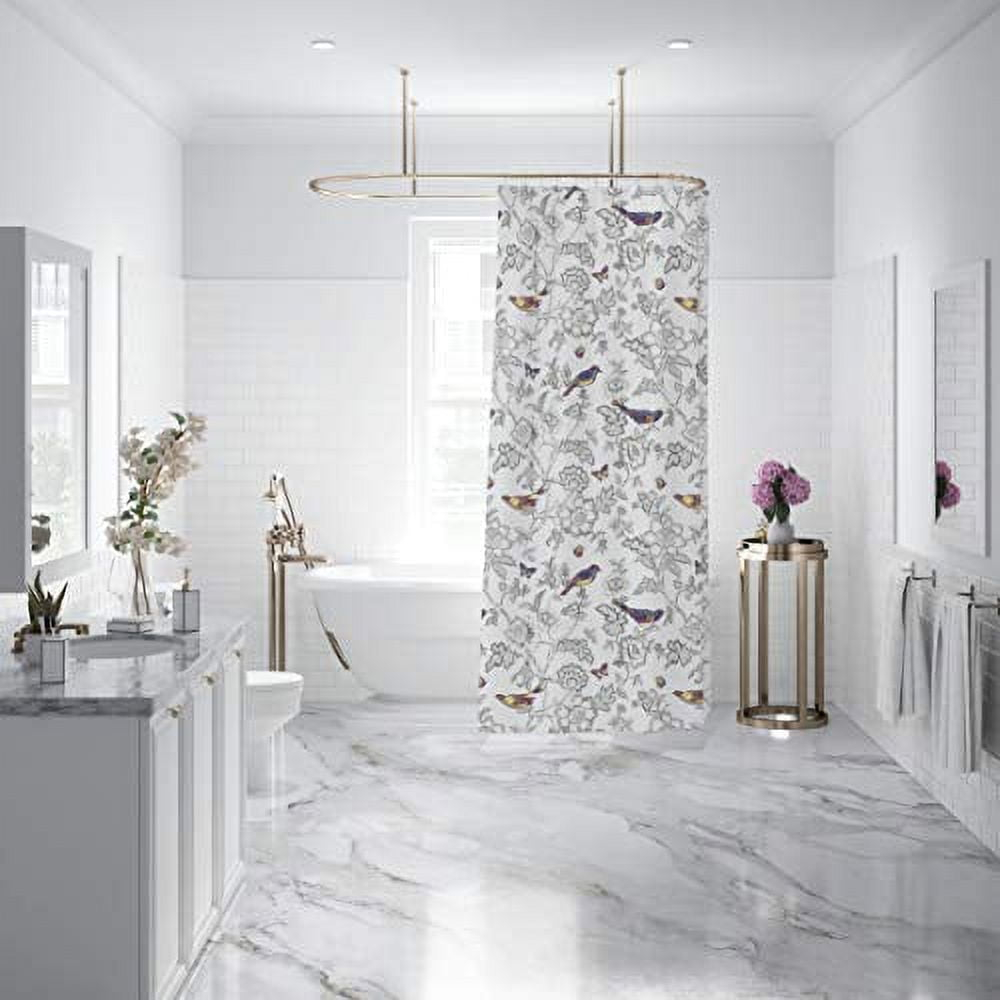 Mockingbird Toile Lined Shower Curtain with Grommets  - Levtex Home