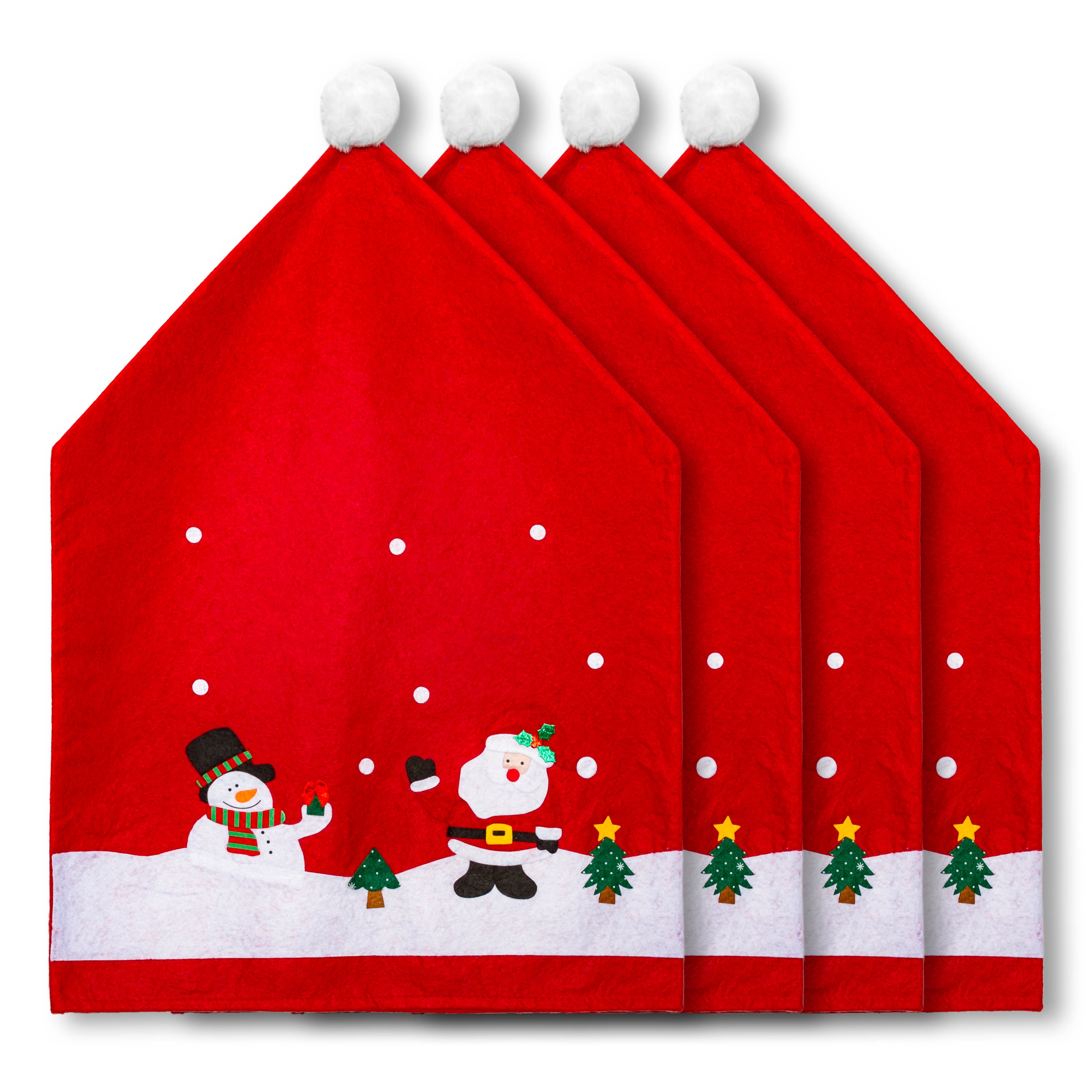 Lexi Home 2 Pc Santa Hat Christmas Chair Cover - Santa