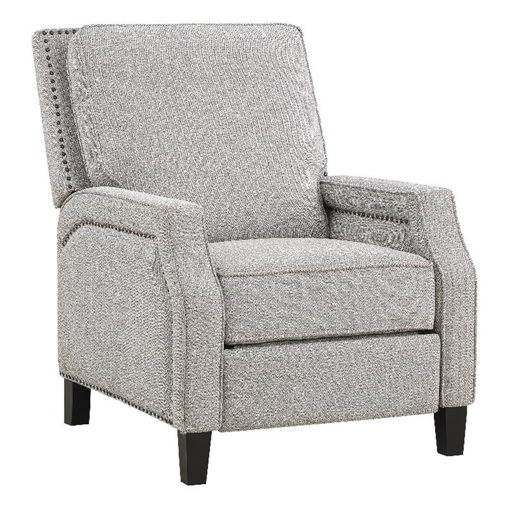 Lexicon Berenson Fabric Upholstered Push Back Living Room Solid Wood Frame Recliner Coconut Color