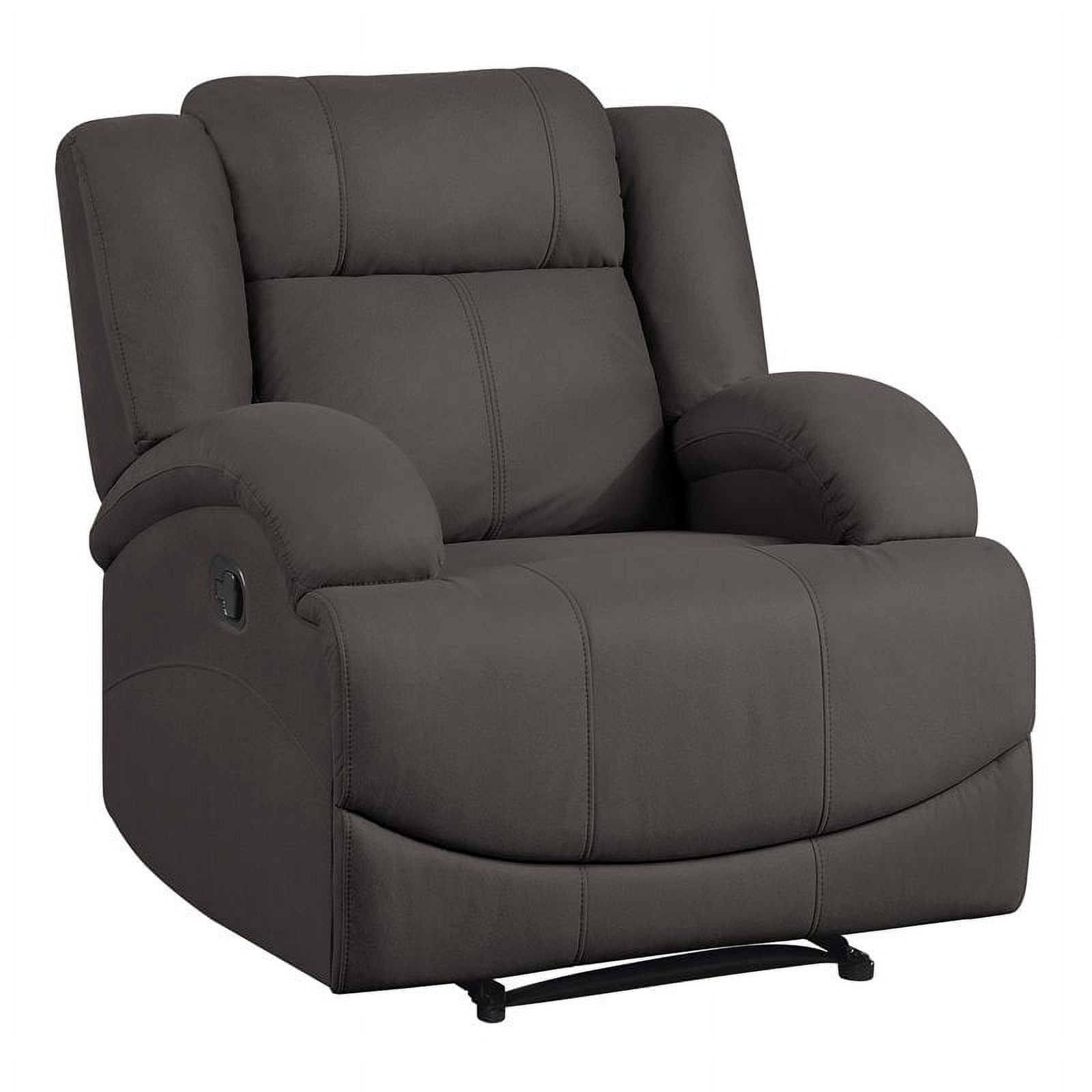 Lexicon Camryn Traditional Wood and Microfiber Reclining Chair in Chocolate