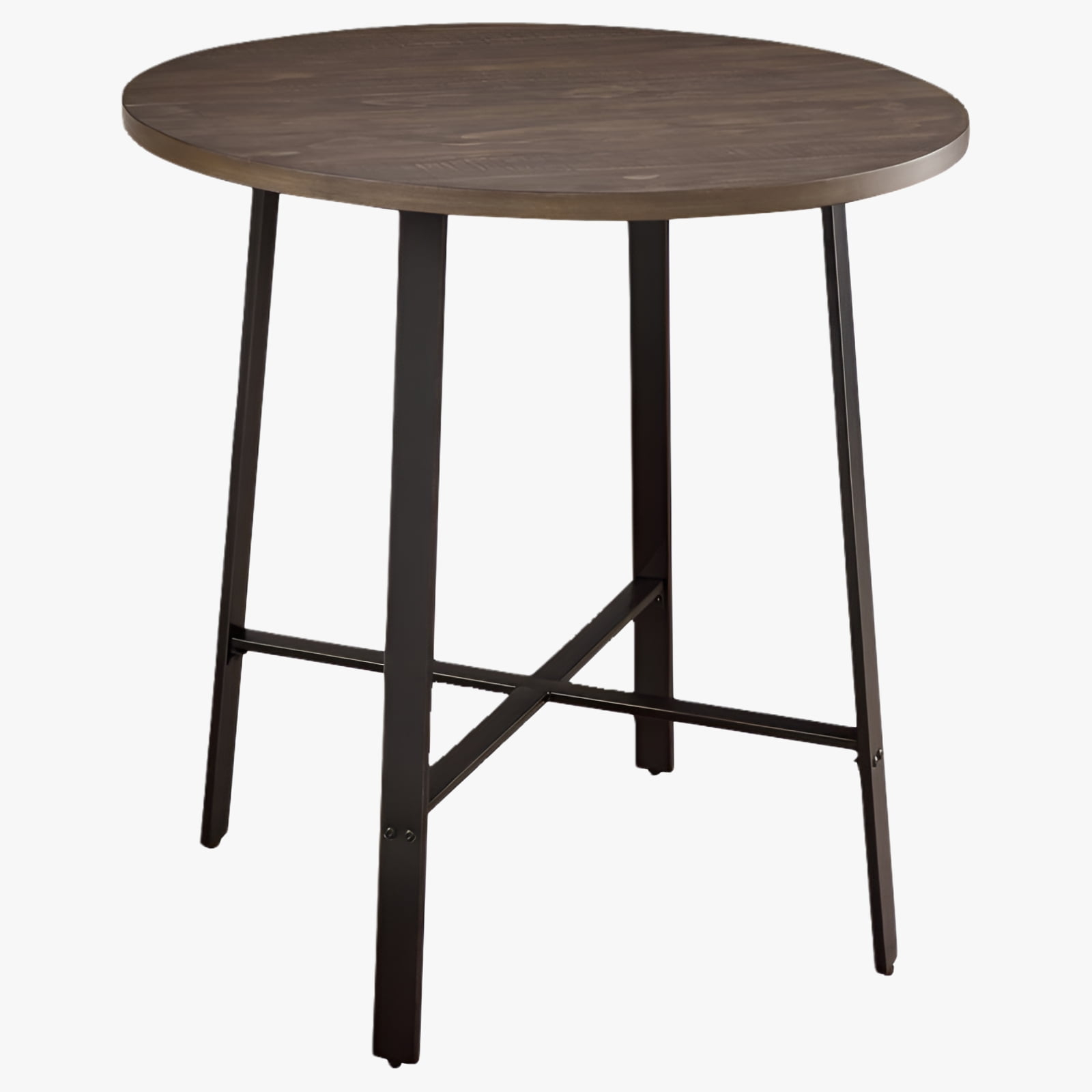 Lexicon Chevre Wood Counter Height Dining Room Round Table in Burnished Brown