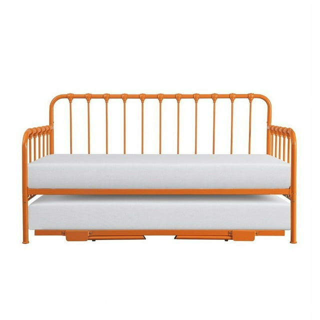 Lexicon Constance Metal Daybed with Trundle in Orange