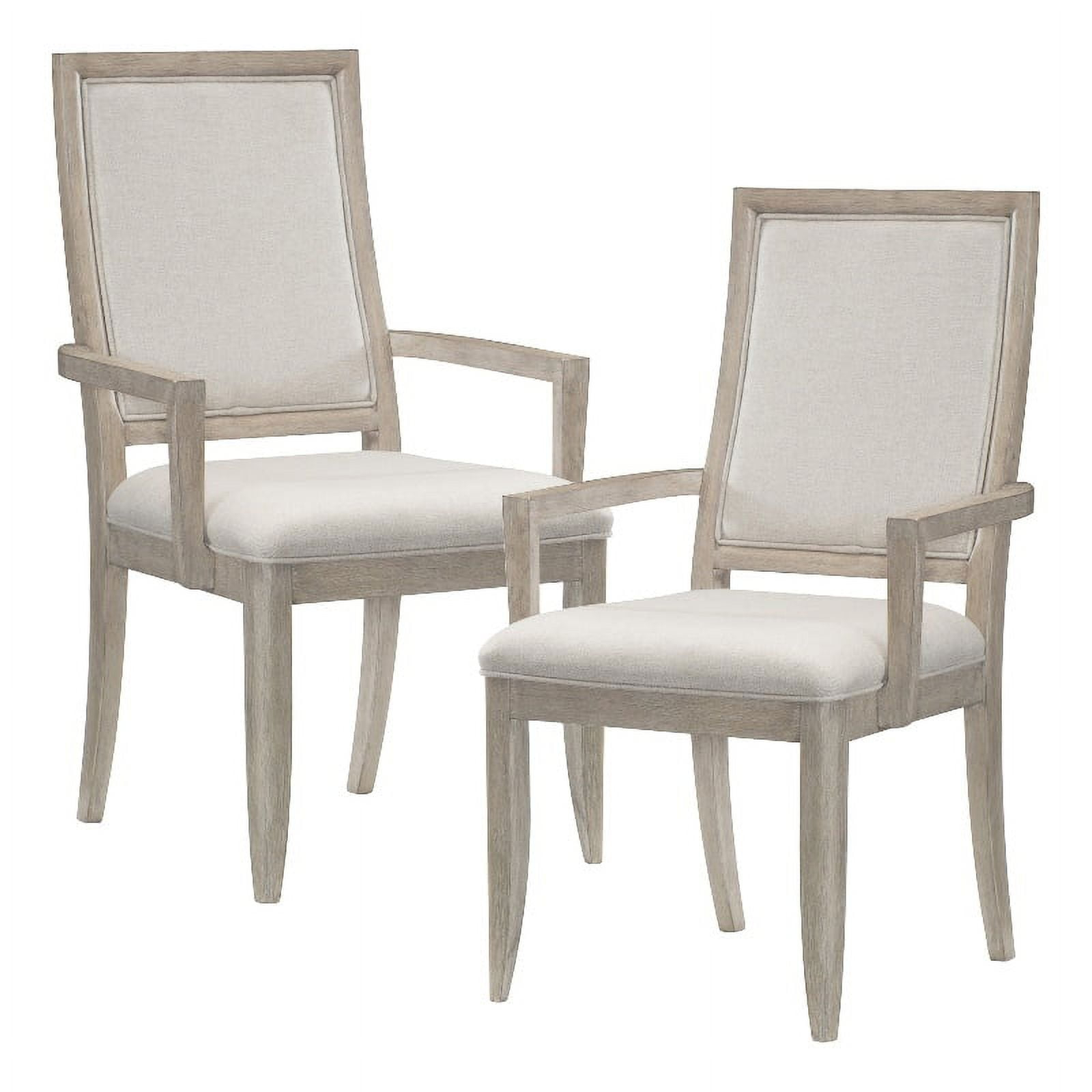 Lexicon Contemporary Wood Dining Room Arm Chair in Gray (Set of 2)