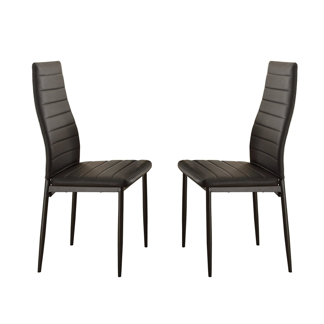 Lexicon Florian Modern Metal Dining Room Chairs in Black (Set of 2)