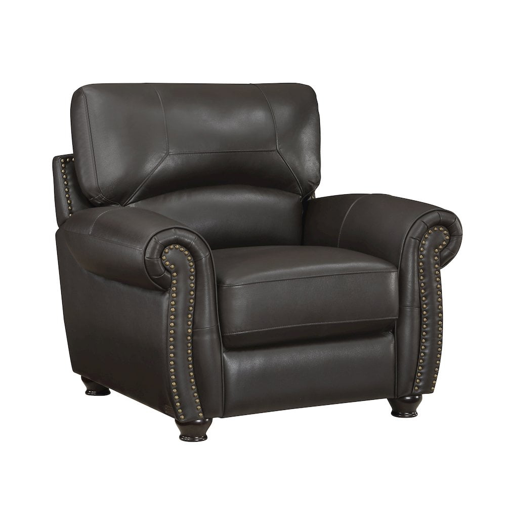 Lexicon Foxborough 21.5" Traditional Plywood and Leather Chair in Brown