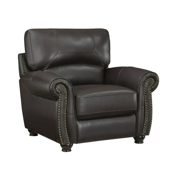 Lexicon Foxborough 21.5" Traditional Plywood and Leather Chair in Brown