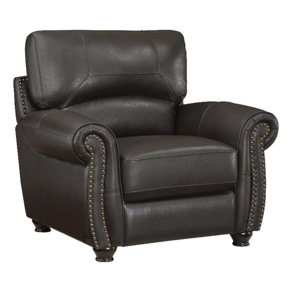 Lexicon Foxborough 21.5" Traditional Plywood and Leather Chair in Brown