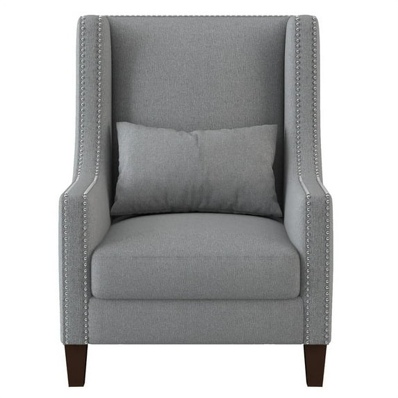 Lexicon Keller Upholstered Wingback Chair in Light Gray