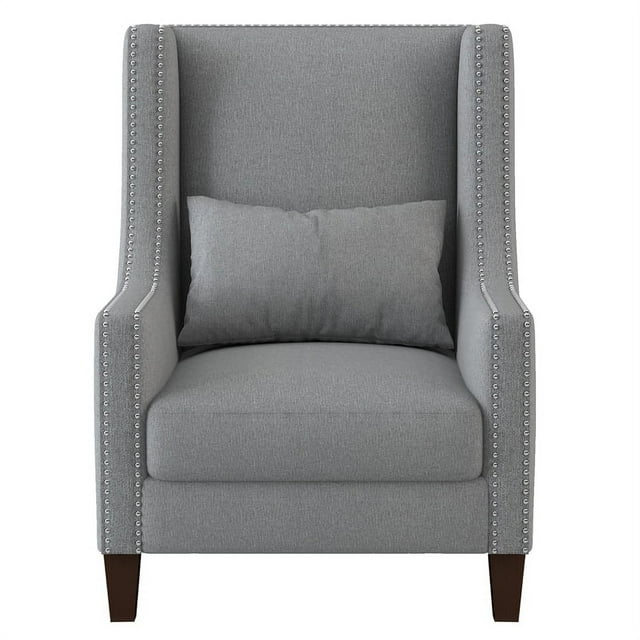 Lexicon Keller Upholstered Wingback Chair in Light Gray