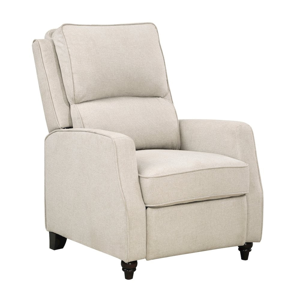 Lexicon Loveland Upholstered Fabric Push Back Recliner in Beige
