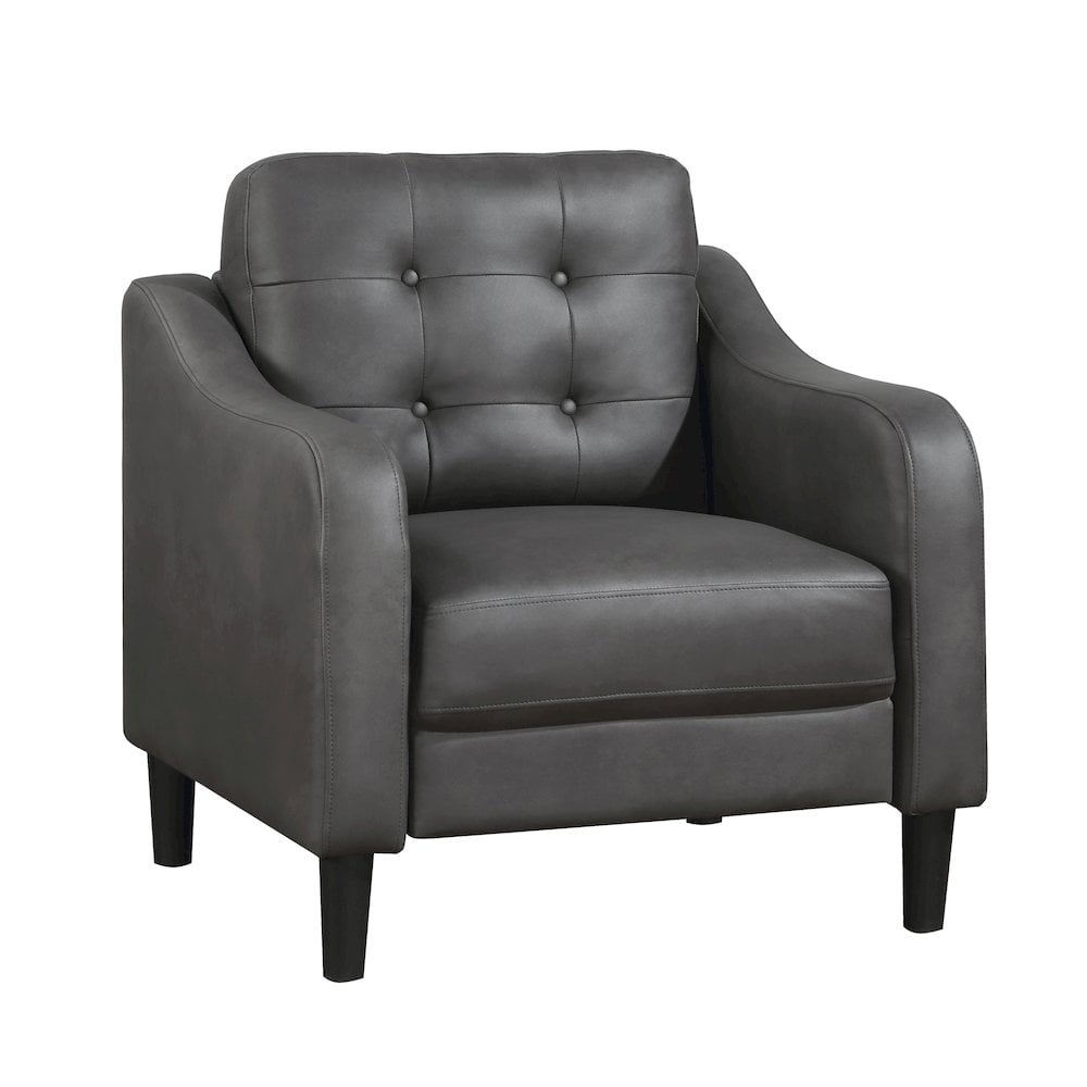 Lexicon Mallory Polished Microfiber Chair in Gray
