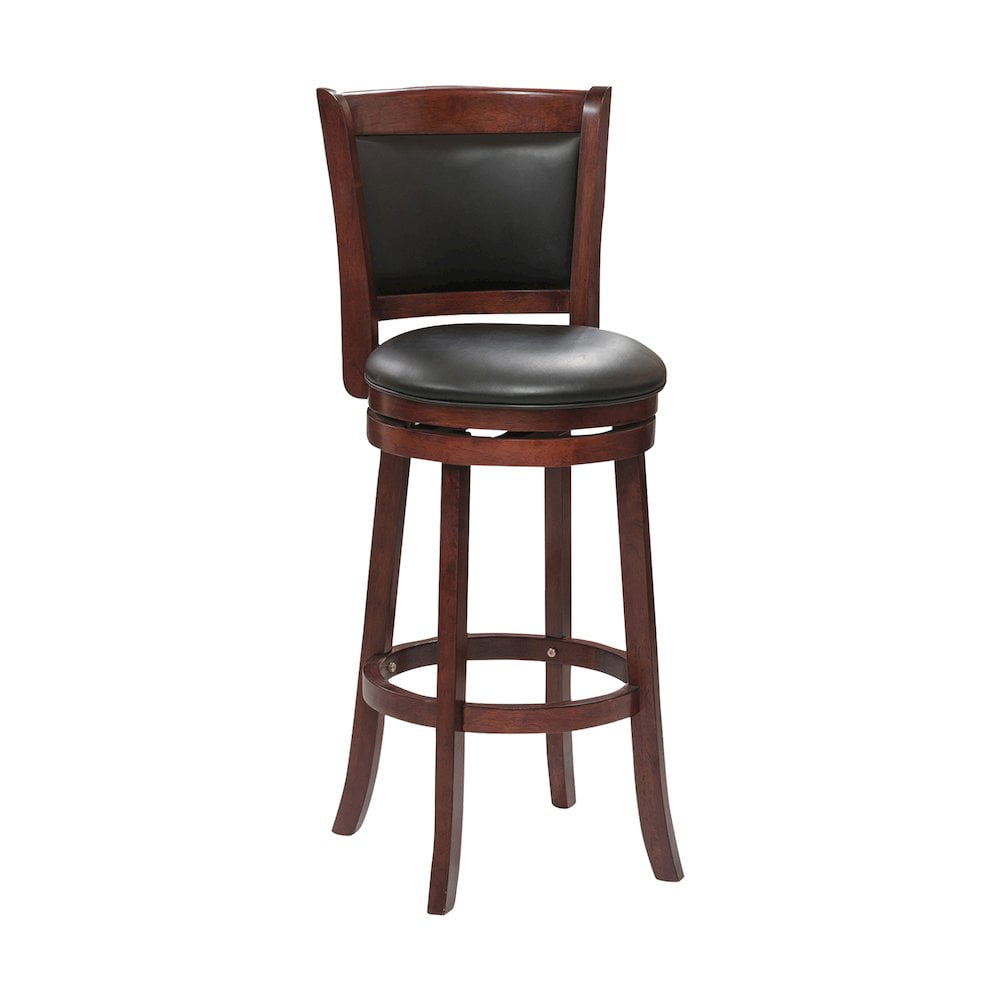 Lexicon Shapel Faux Leather Swivel Bar Stool in Dark Cherry