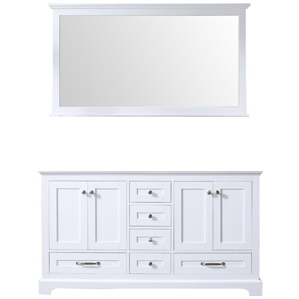 Lexora Home Dukes 60" Double Vanity with Mirror in White