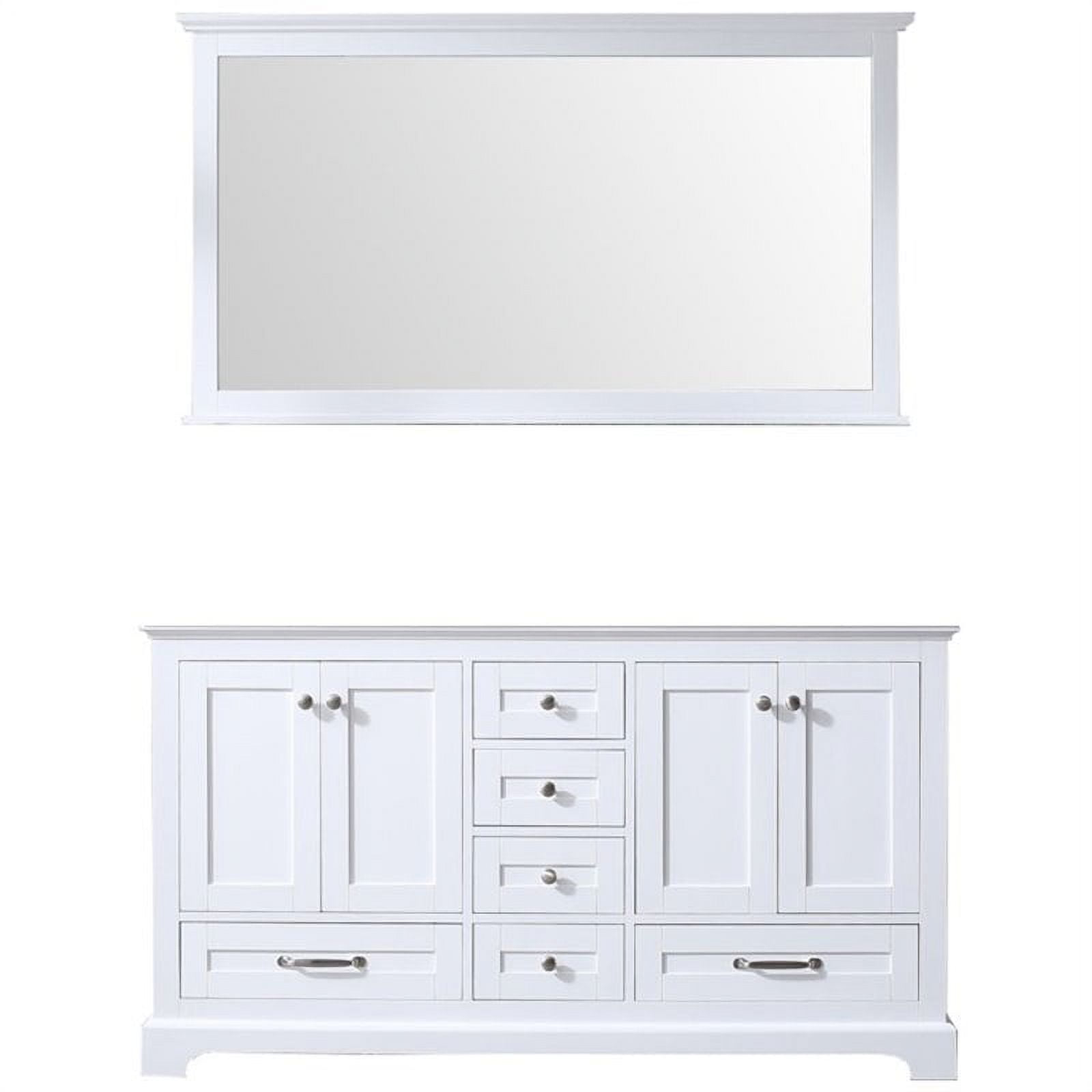 Lexora Home Dukes 60" Double Vanity with Mirror in White