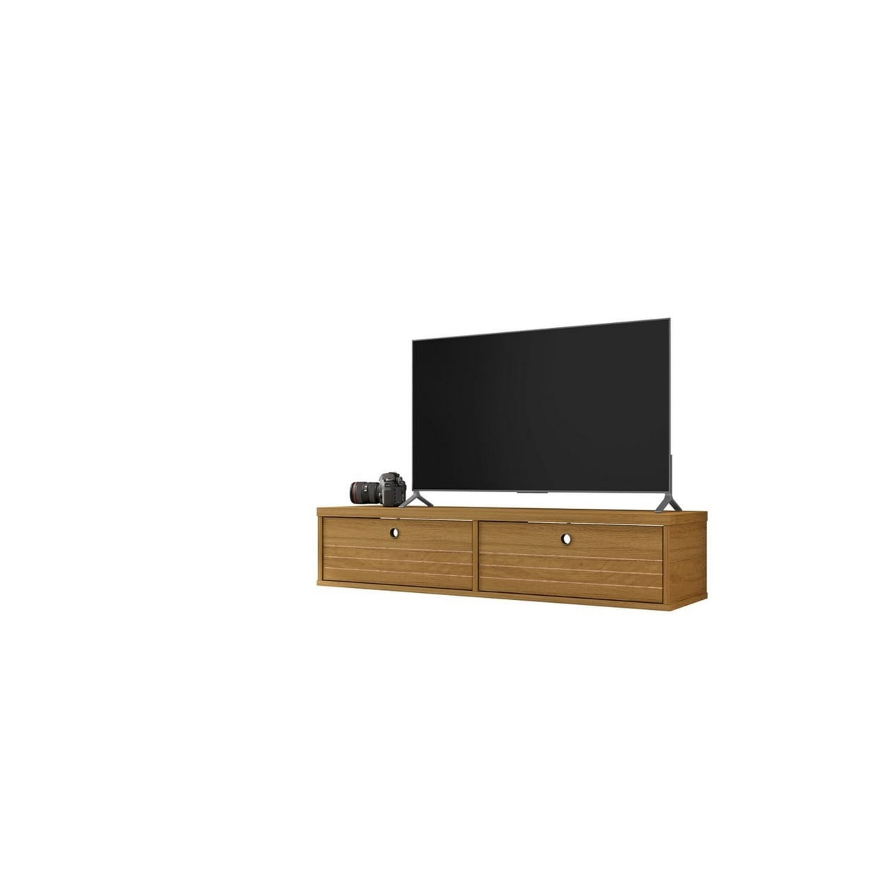 Liberty 42.28 Mid-Century Modern Floating Entertainment Center with 2 Shelves in Cinnamon