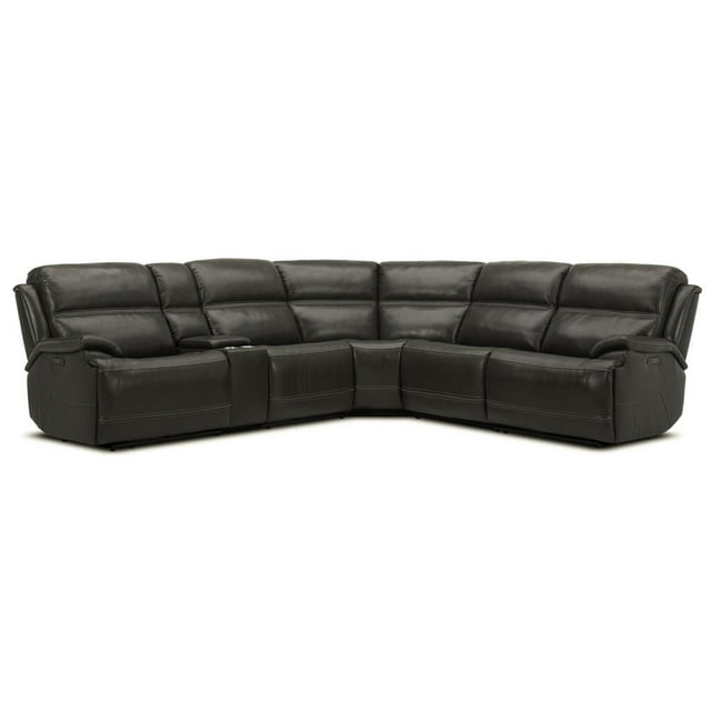 Liberty Furniture Bentley 6-Piece Leather Sectional in Graphite Gray