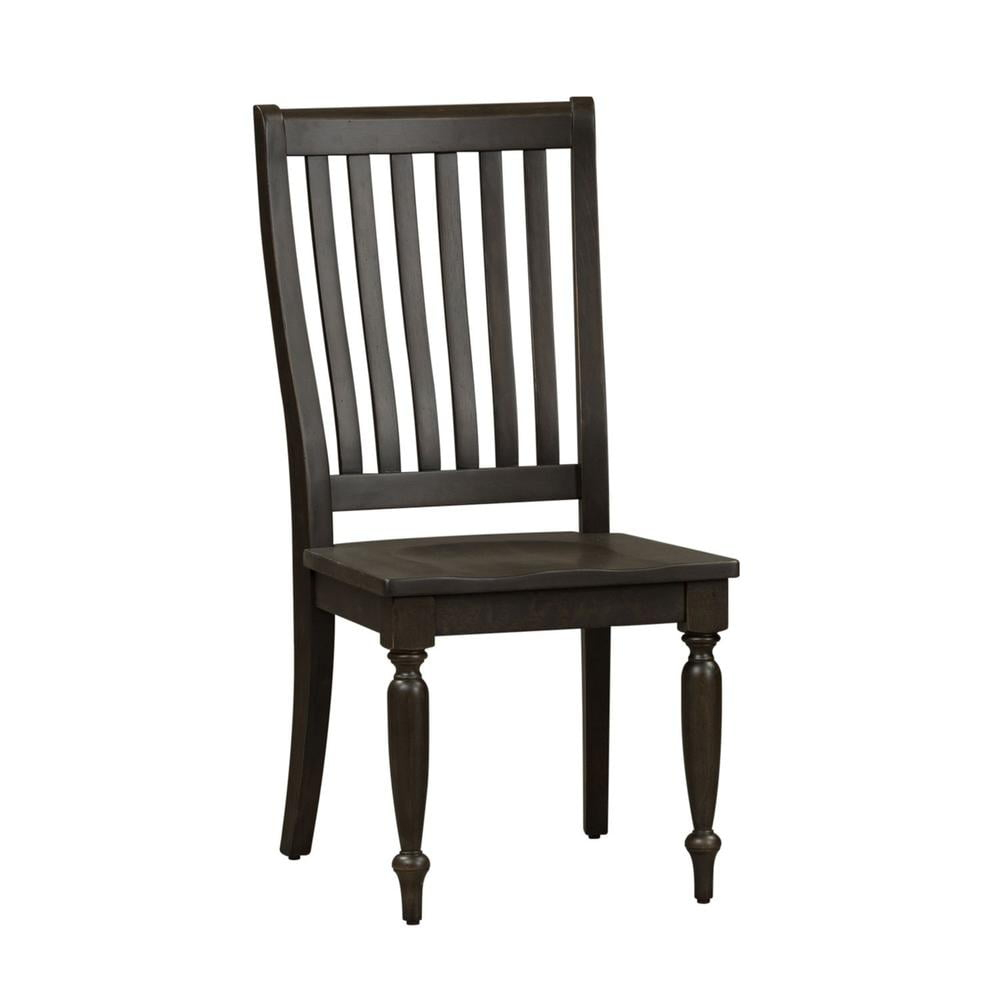 Liberty Furniture Harvest Home Slat Back Side Chair (RTA) in Chalkboard