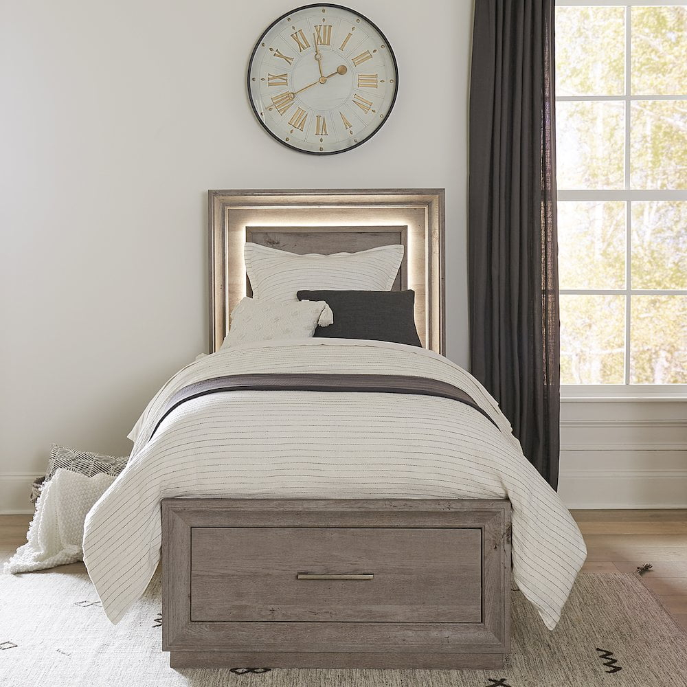 Liberty Furniture Horizons Contemporary Wood Full Storage Bed in Graystone
