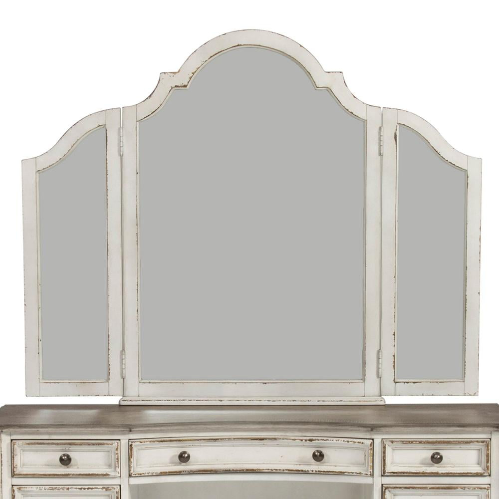 Liberty Furniture Industries Magnolia Manor Tri-Fold Vanity Mirror - Antique White