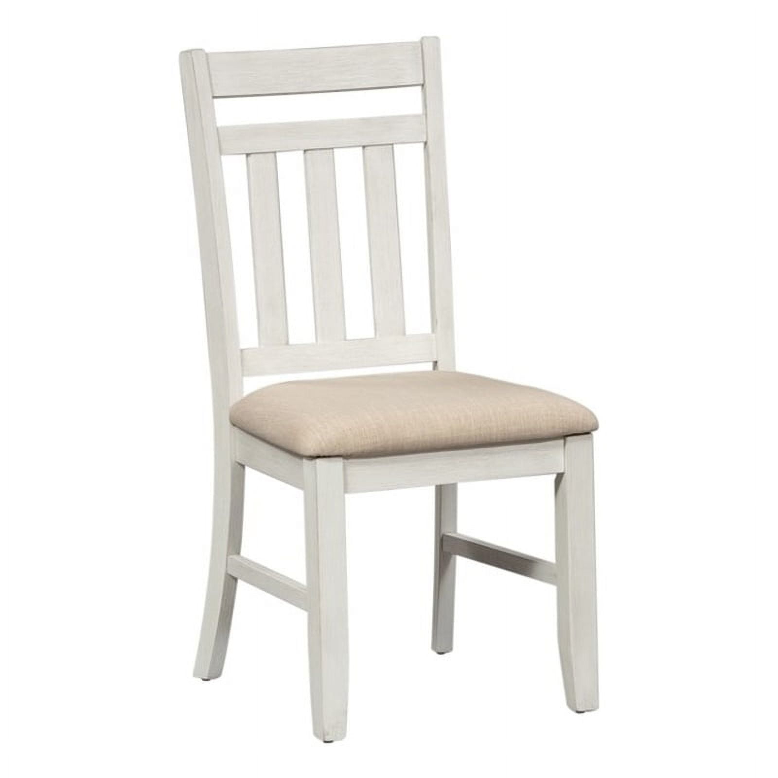 Liberty Furniture Summerville Slat Back Side Chair (RTA) Soft White Wash/Cream