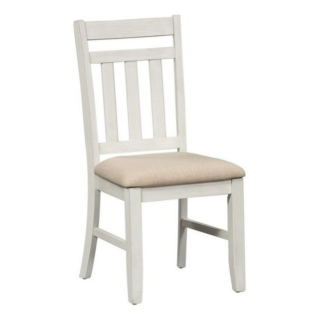 Liberty Furniture Summerville Slat Back Side Chair (RTA) Soft White Wash/Cream