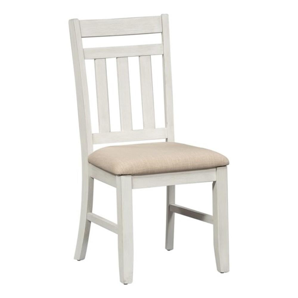 Liberty Furniture Summerville Slat Back Side Chair (RTA) Soft White Wash/Cream