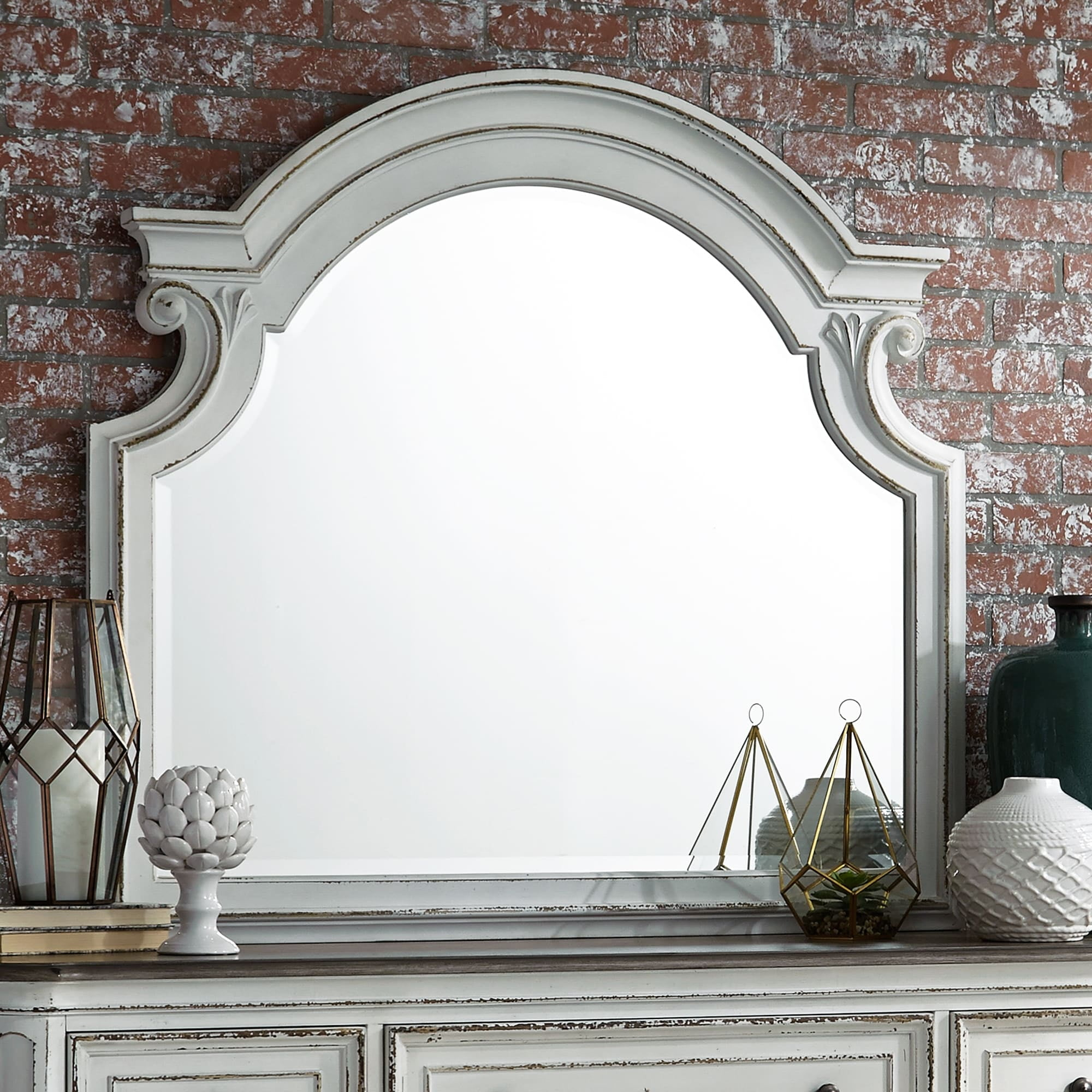 Liberty Furniture Industries Magnolia Manor Mirror, W46 x D2 x H43, White