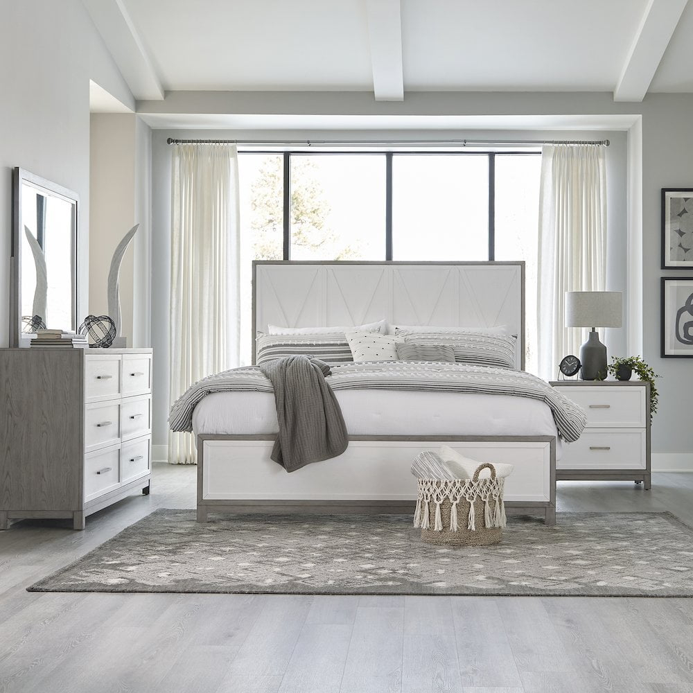 Liberty Furniture Queen Panel Bed, Dresser & Mirror, NS