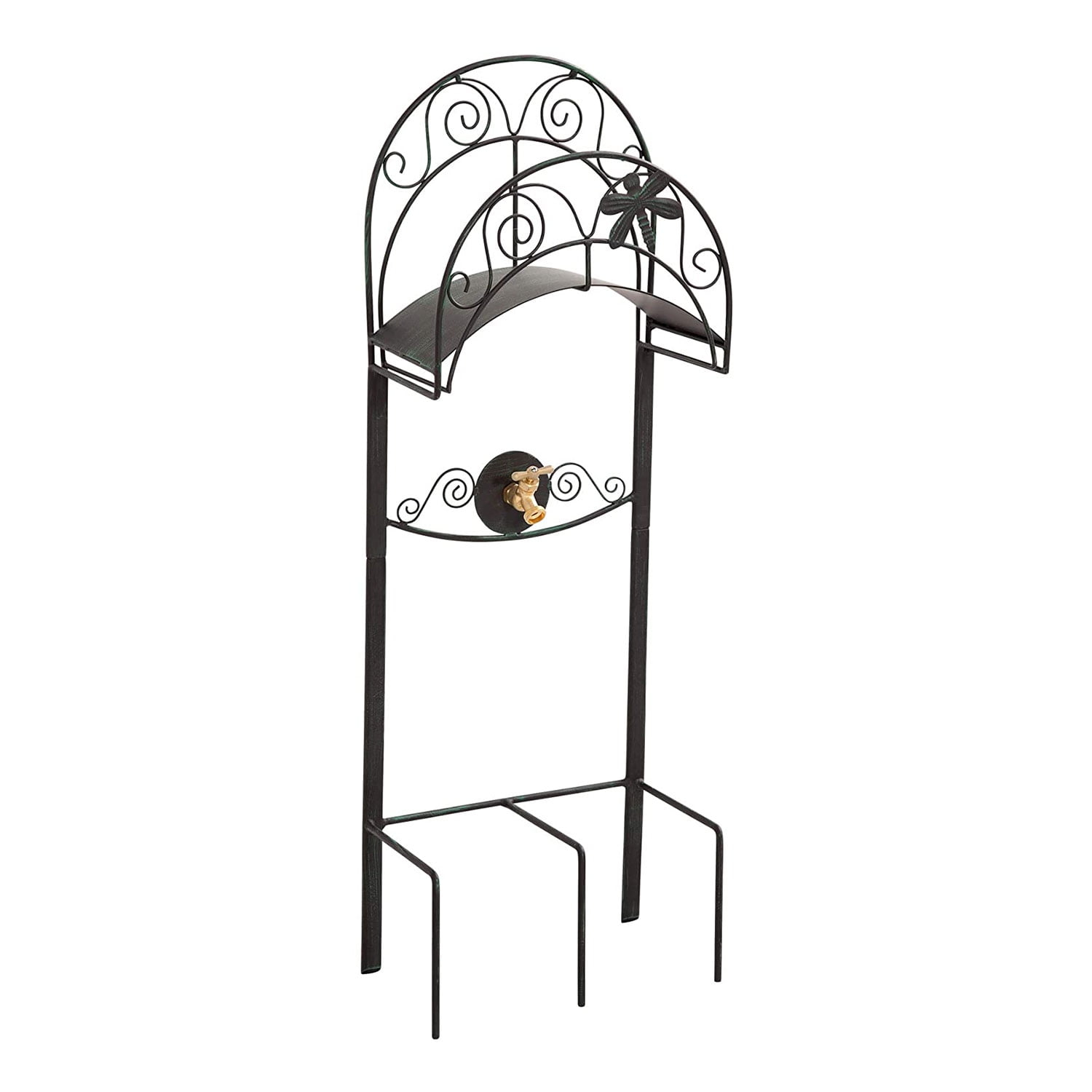 Liberty Garden 642-KD Outdoor Dragonfly Decorative Hose Holder Stand, Black