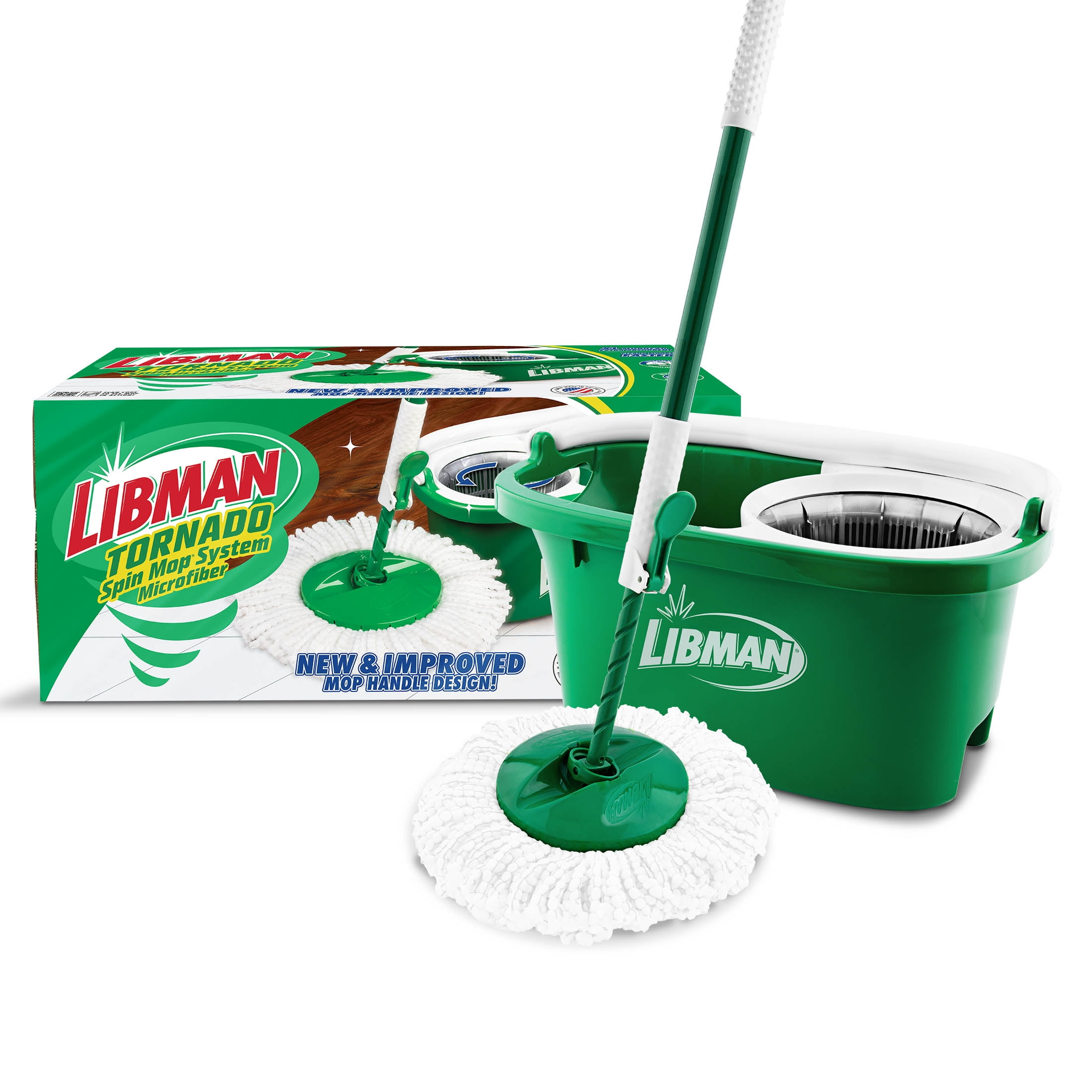 Libman Tornado Spin Mop and Bucket System | All-in-One Floor Cleaning Kit with Advanced Microfiber Head