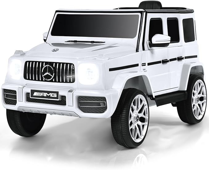 Licensed Mercedes-Benz G63 Kids Ride on Car, Kids Electric Car with Remote Control 12V Licensed Children Car Motorized Vehicles for Girls, Boys, Gift , Music, Horn, Spring Suspension, Safety Lock