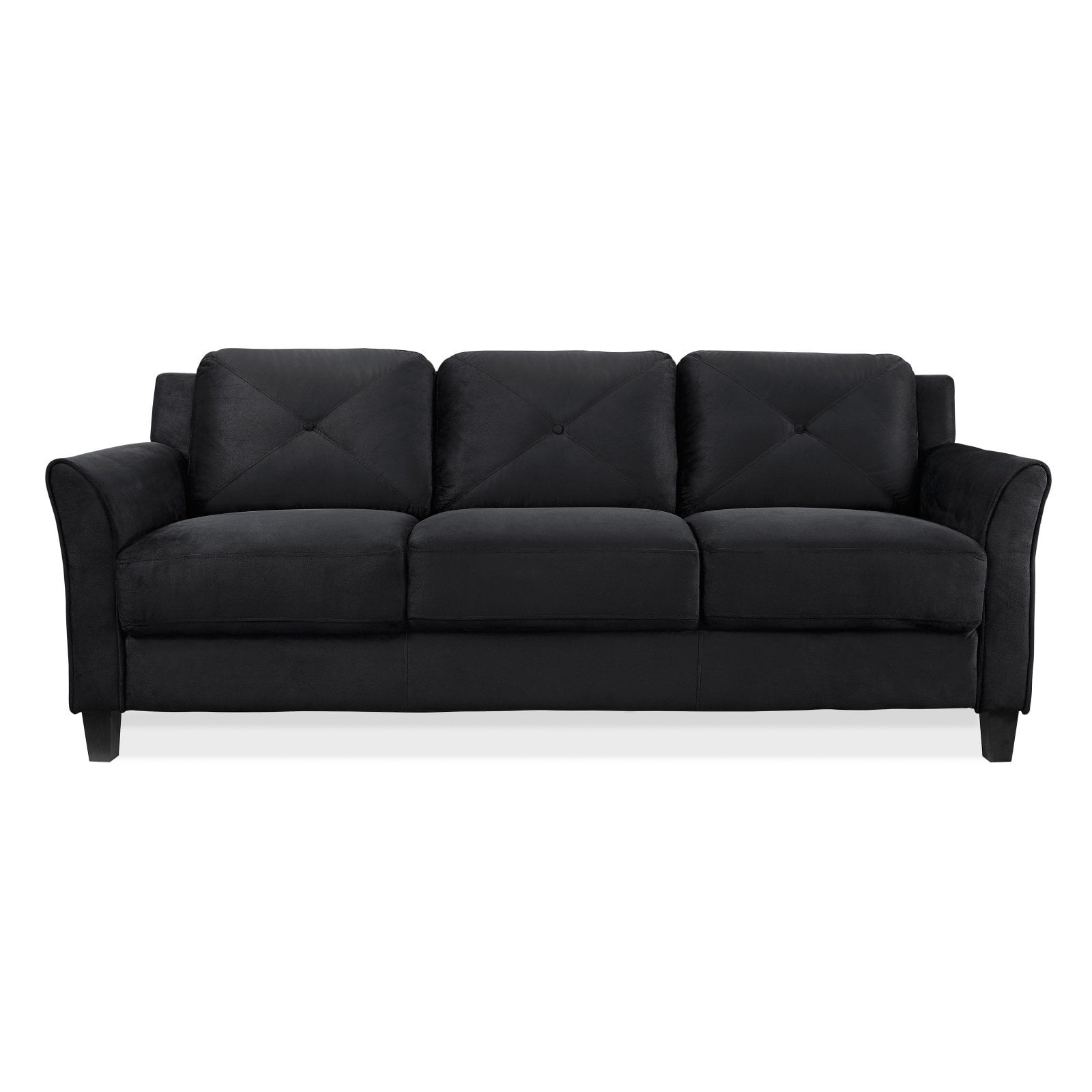 LifeStyle Solutions Hartford Modern Microfiber Sofa in Black