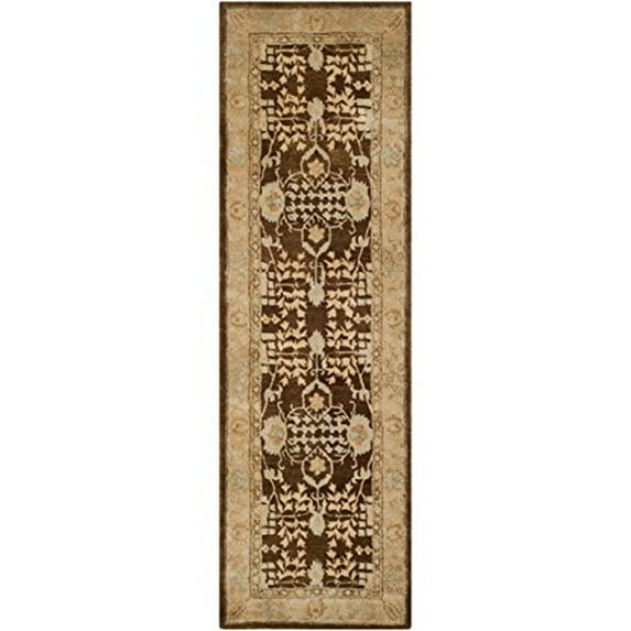 Traditional Rug - Taj Mahal Wool Pile -Light Brown/Beige-Color:Light Brown/Beige,Design:Traditional,Shape:Runner,Size:12'L x 2' 6''W