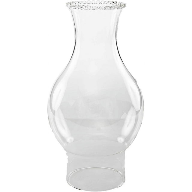 Light of Mine  3" X 8 3/4" with 4  Bulge Oil Lamp Globe Replacement Lamp  Oil Lamp Chimney  Hurricane Lamp Glass Replacement  Crystal Clear Beaded Top Chimney