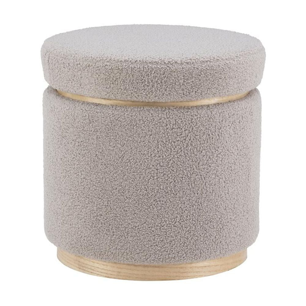 Linon Blanche Storage Ottoman Grey