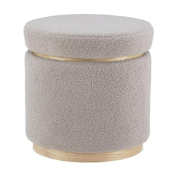 Linon Blanche Storage Ottoman Grey
