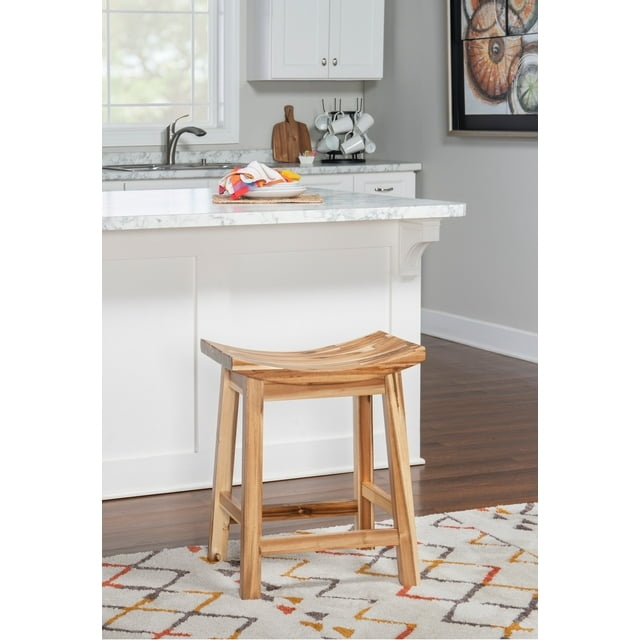 24 x 20 x 12.25 in. Dale Saddle Counter Stool, Light Natural