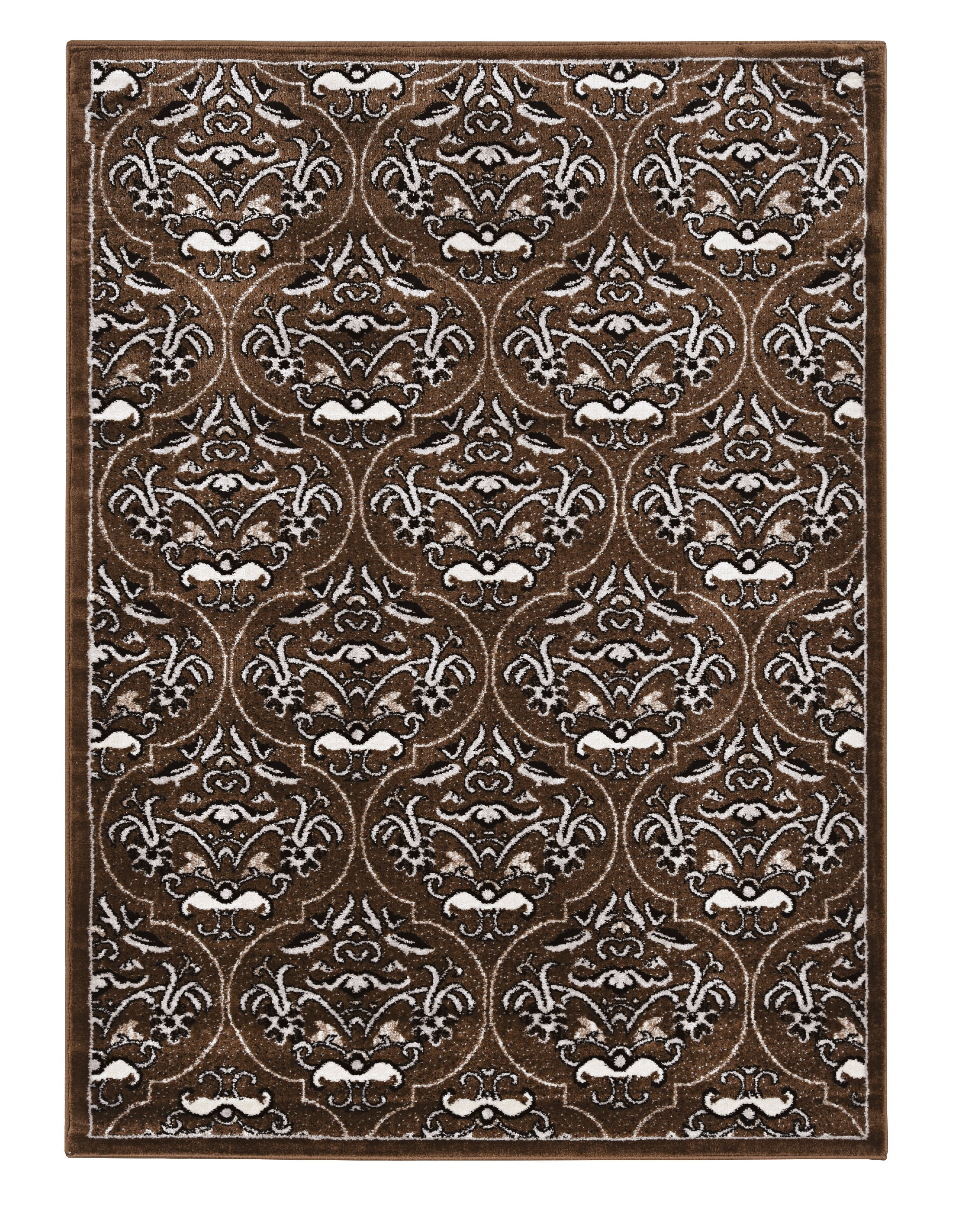 Linon Elegance England Power Loomed Polypropylene 8'x10' Rug in Brown