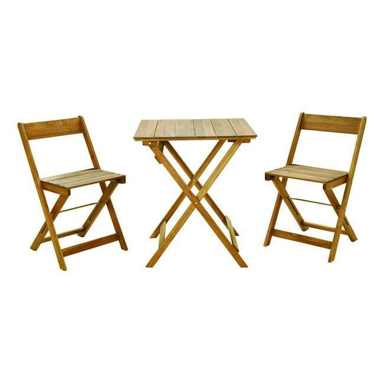 Linon Home Decor 3 pc Brown Wood Bistro Set