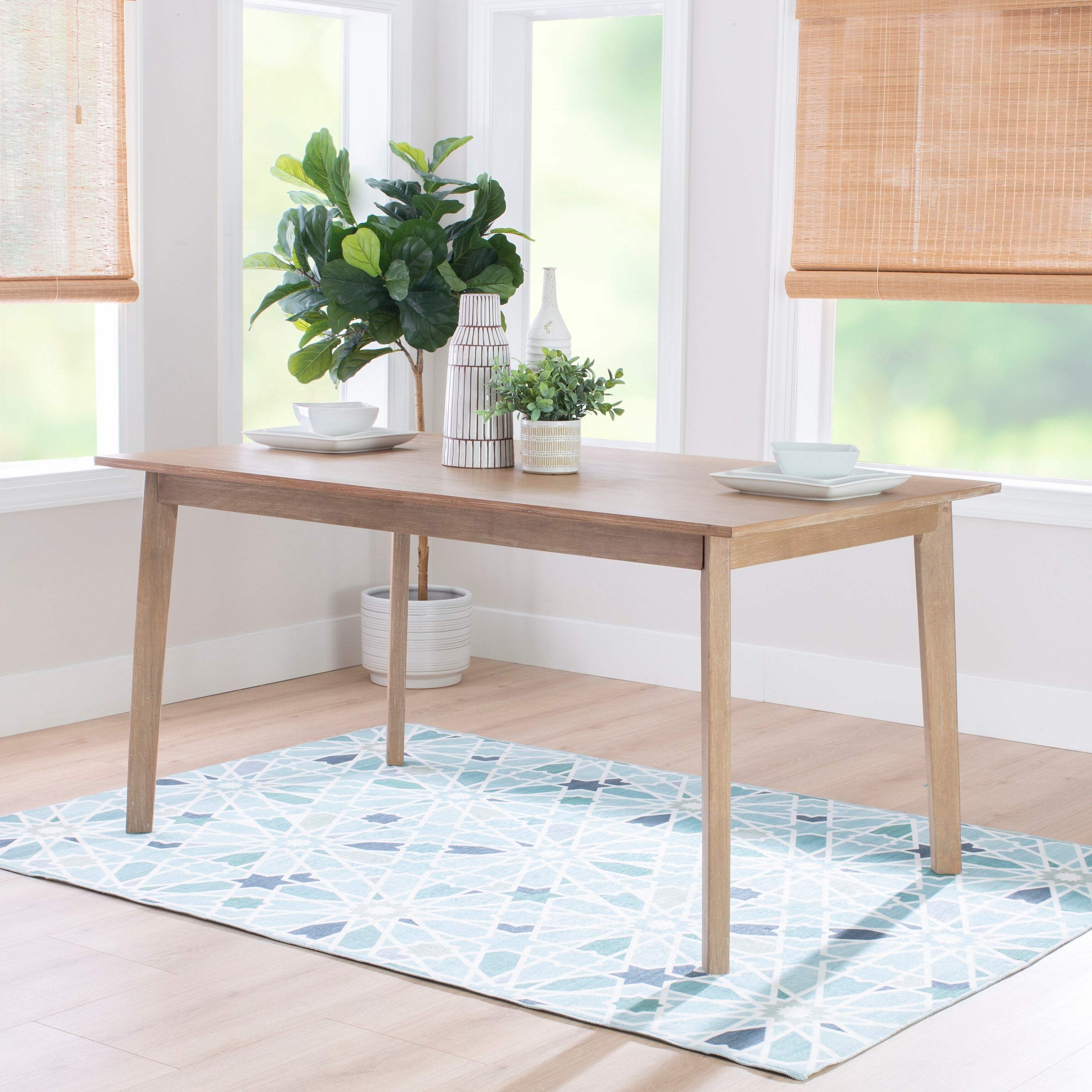 Linon Home Decor Dolan Solid Rubberwood 60-inch Dining Table Natural