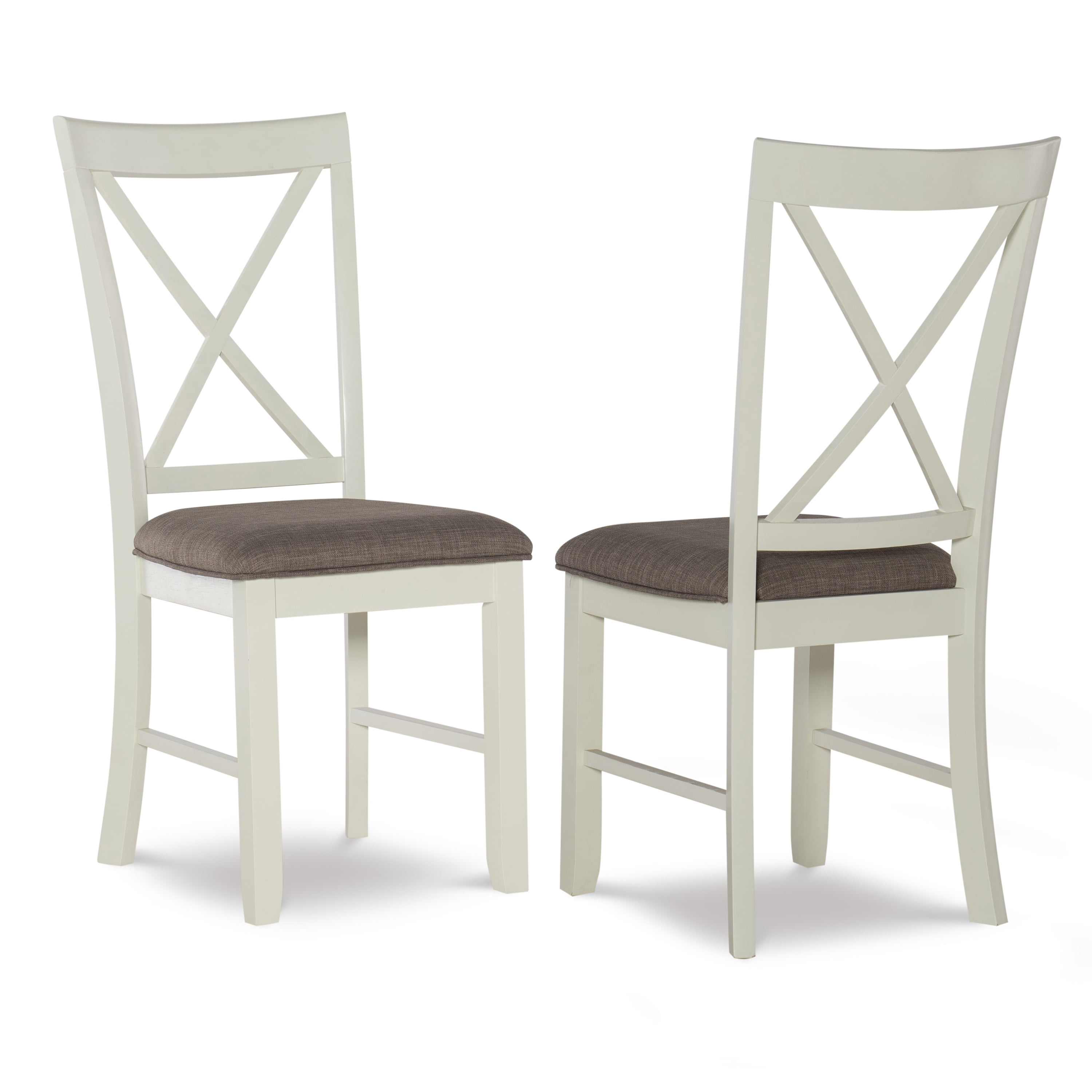 Linon Jane Wood Set of Two X-Back Dining Side Chairs in Vanilla White