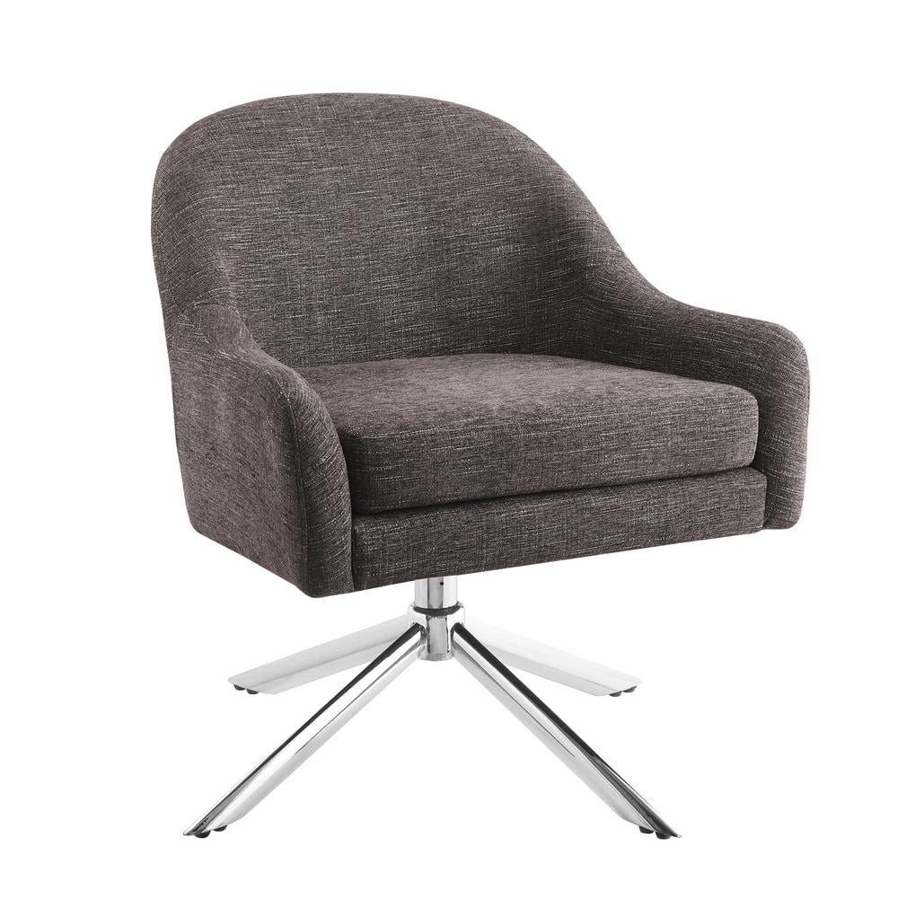 Linon Lassiter Mid-Century Accent Chair with Swivel, Granite
