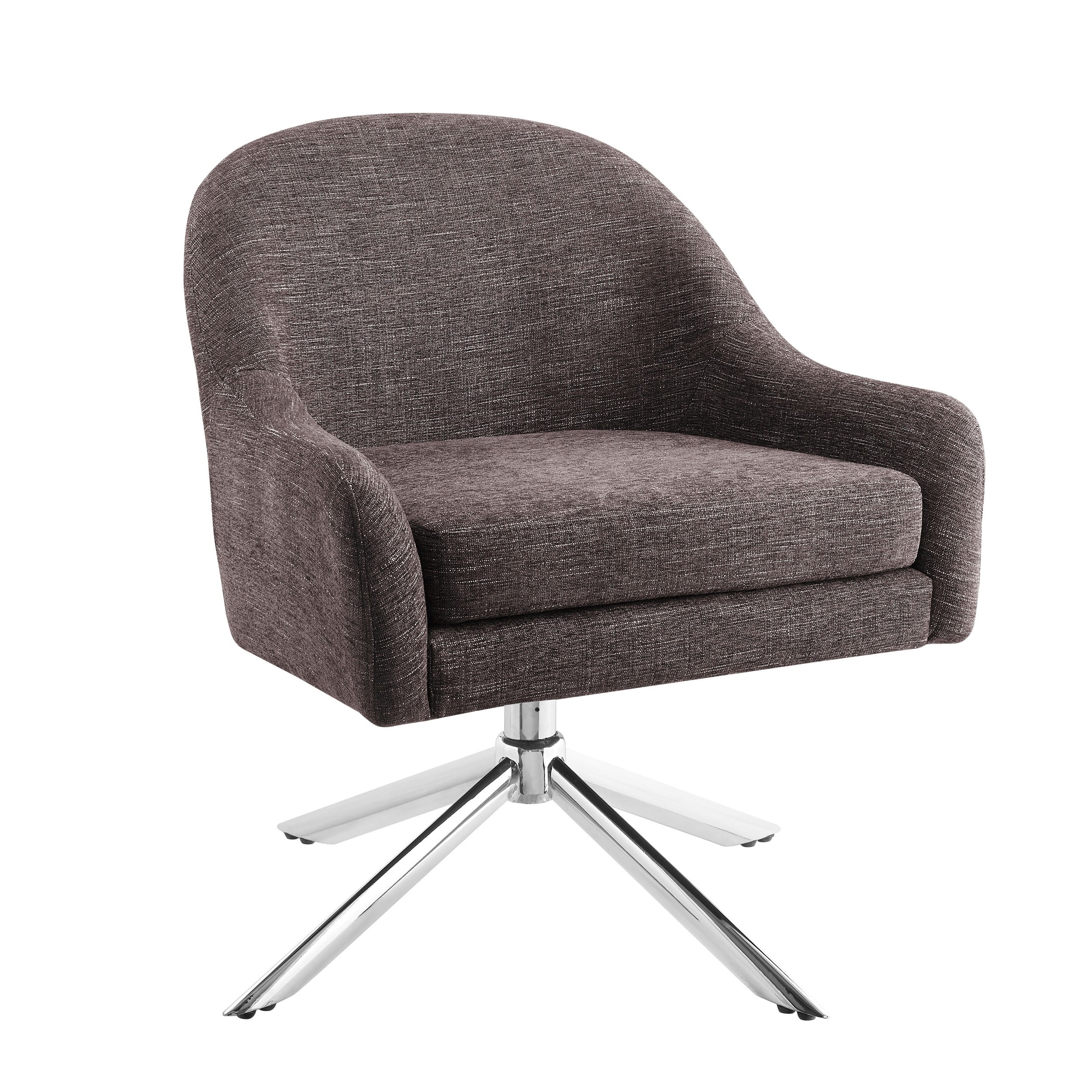 Linon Lassiter Mid-Century Accent Chair with Swivel, Granite