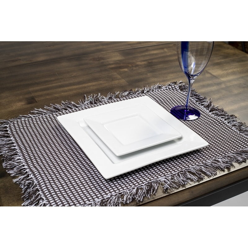 Lintex Linens Homespun Check Chocolate 100% Cotton Placemat (Set of 4)