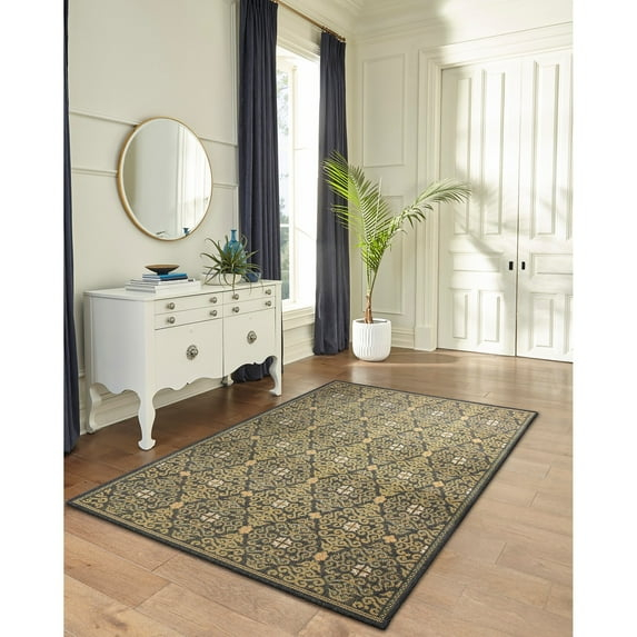 Liora Manne Patio Area Rug Navy 100% Polypropylene Indoor Outdoor Fade Resistant