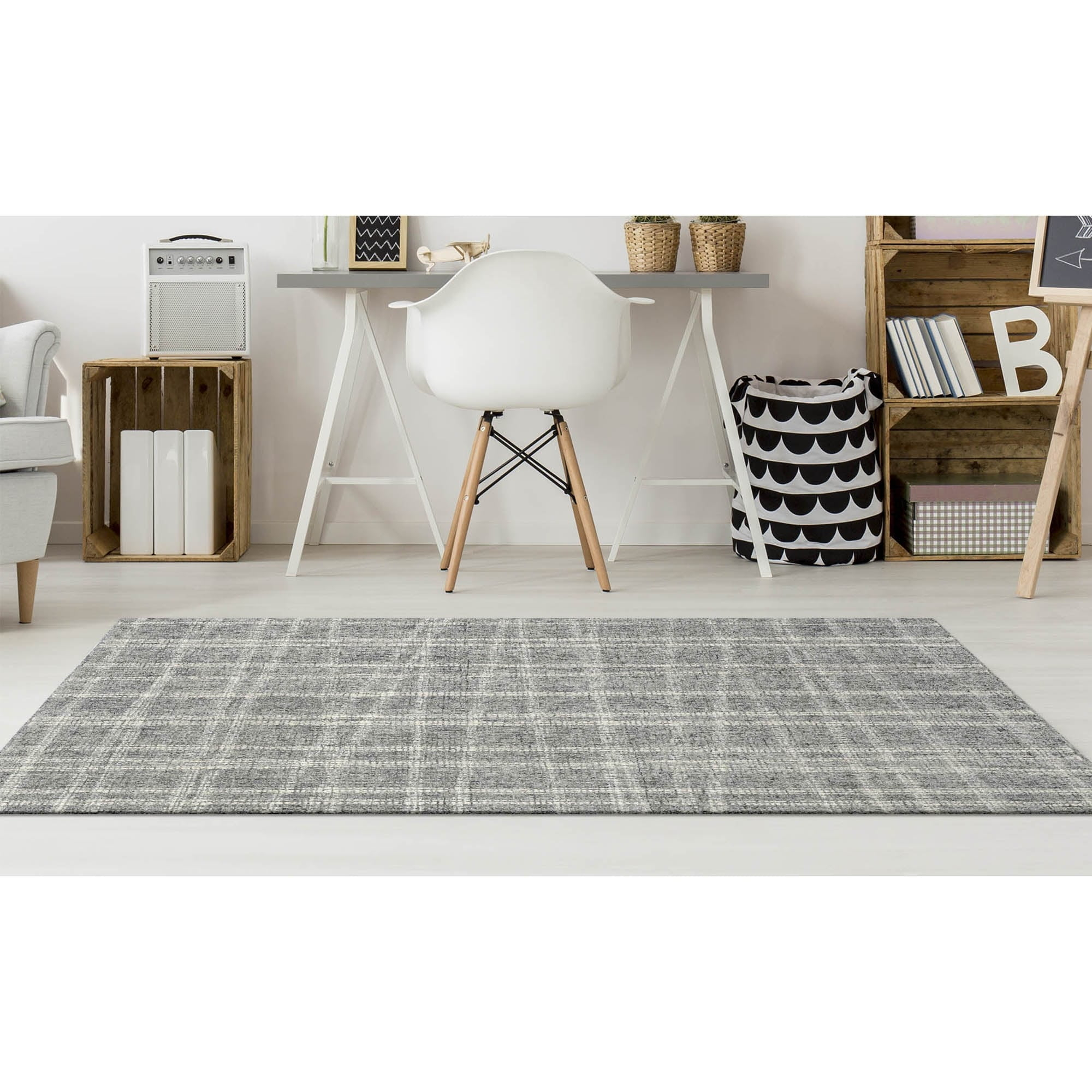 Liora Manne Savannah Mad Plaid Indoor Area Rug 100% Wool Hand Tufted Flannel