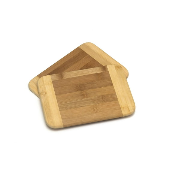 Lipper International 949 Bamboo Wood Two-Tone Kitchen Cutting and Serving Board, Small, 8" x 6" x 5/16", Set of 2