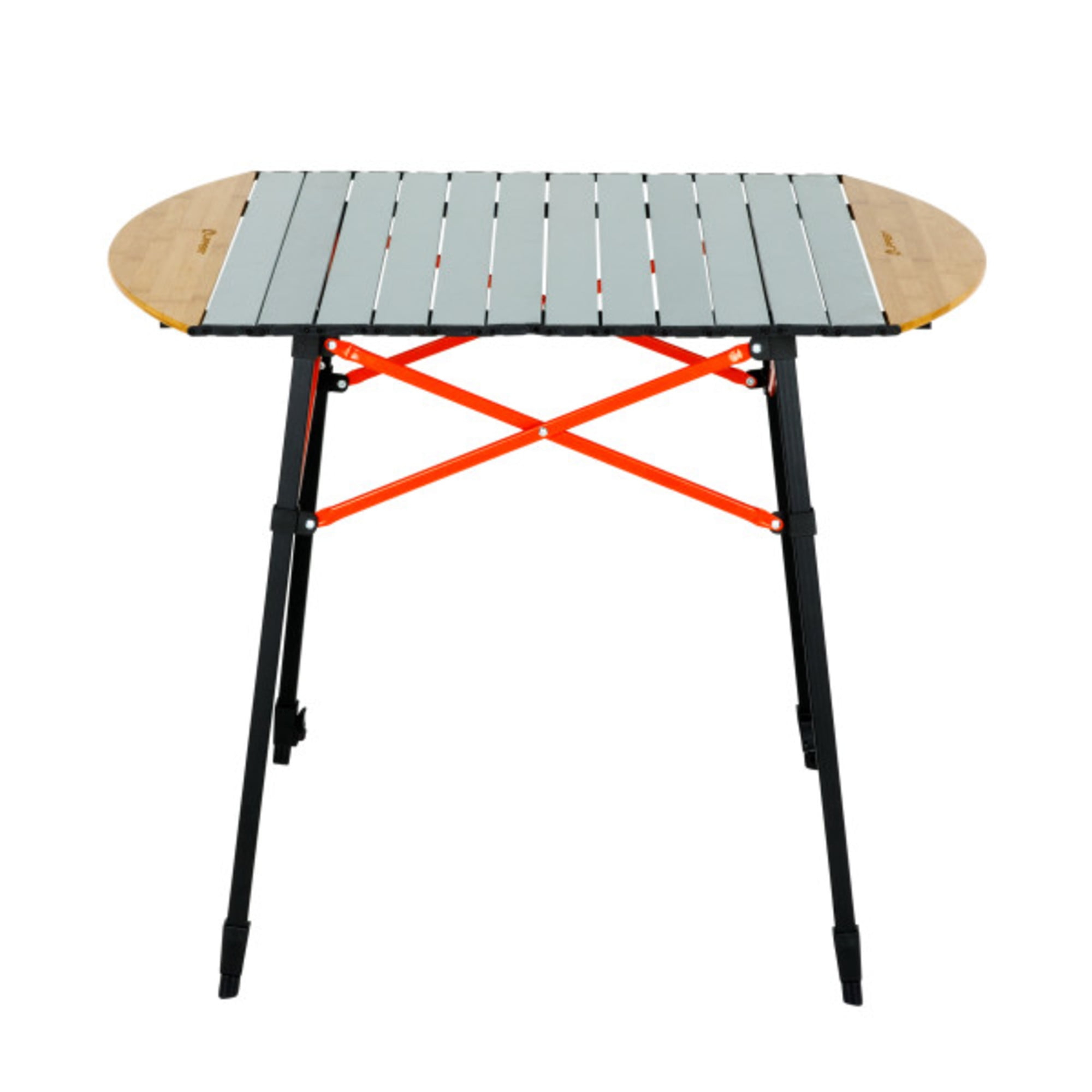 Lippert 2023053727 Roll Top Camping Table - Bamboo & Hammer Grey