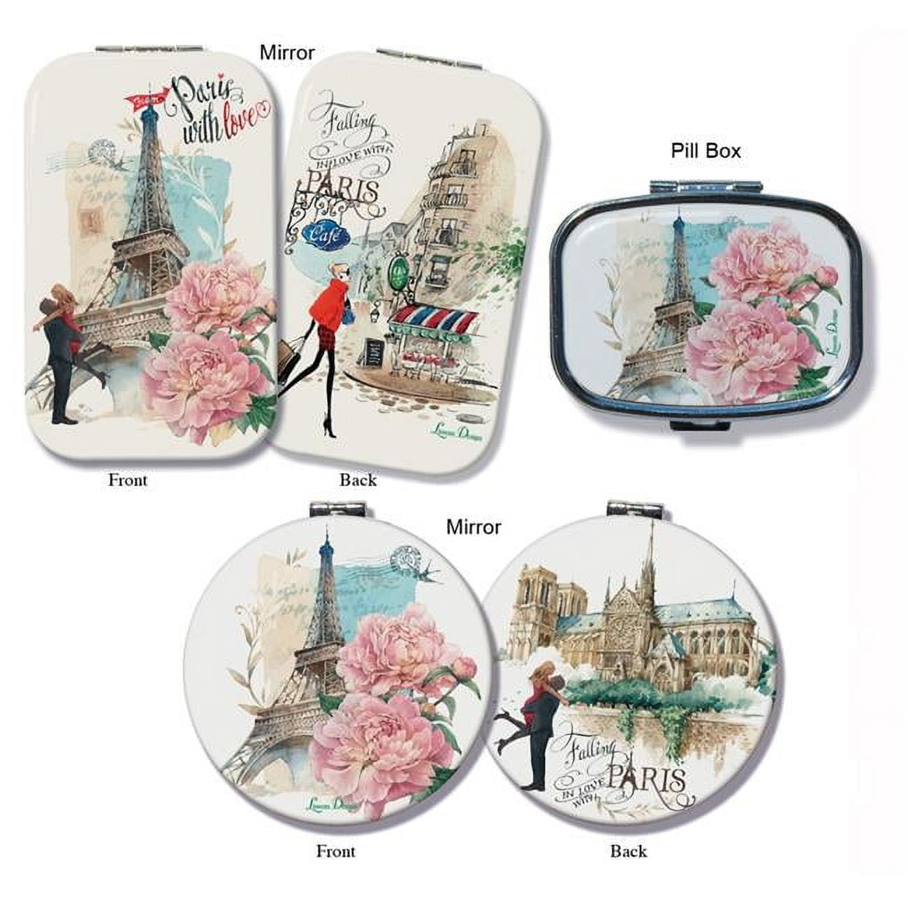 Lissom Design  3 Paris with Love Mirror & Pill Box Set